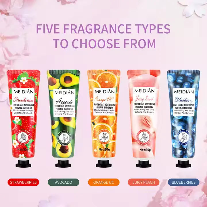 Meidian Fruit Extract Moisturizing Perfumed Hand Cream Set 5 Pack