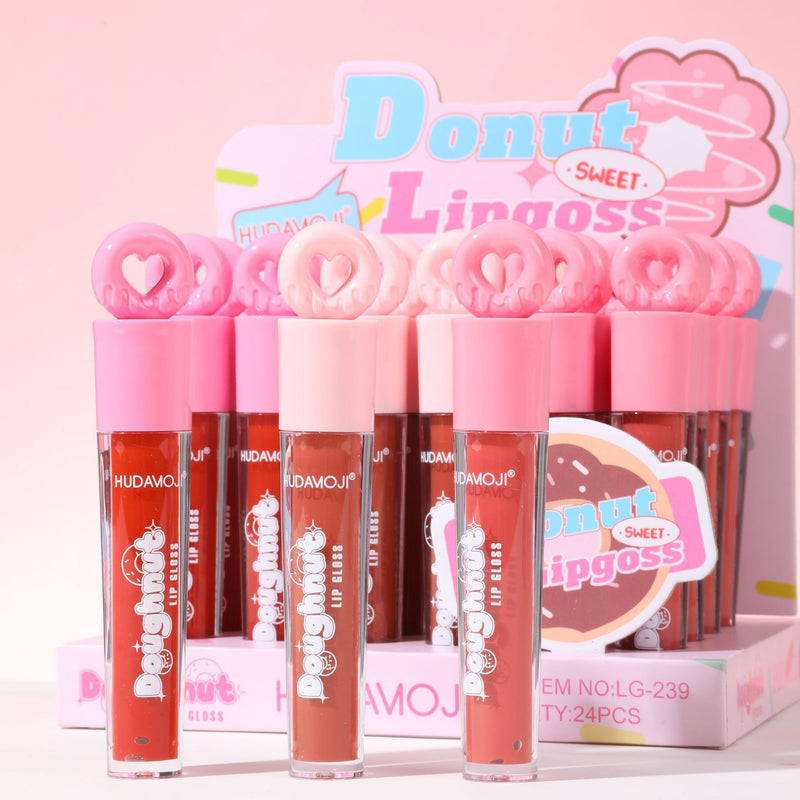 HUDAMOJI Doughnut Sweet Lip Gloss 6Pcs Set | Glossy Lip Makeup