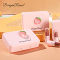 Dragon Ranee 5 Colors Peach Mini Lipstick Set – Long Lasting Waterproof Matte Velvet Nude Lipsticks for Women