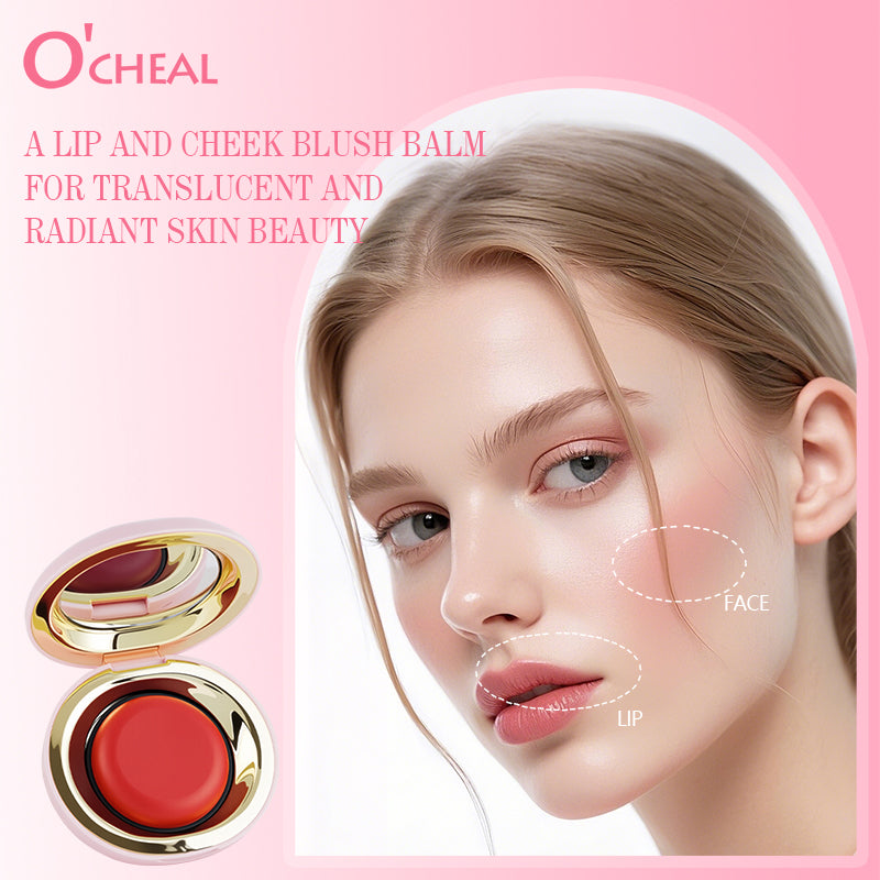 O'CHEAL 2-in-1 Lip & Cheek Cream Blush – Long-Lasting Moisturizing Cream Tint for Lips & Cheeks | Blendable Natural Dewy Finish | Lightweight Makeup (4 Shades)