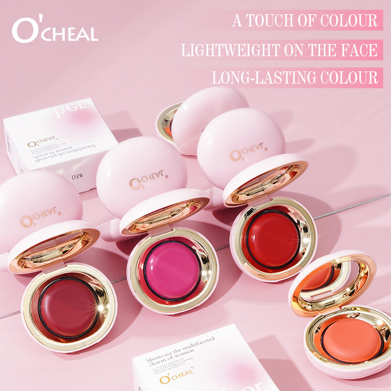 O'CHEAL 2-in-1 Lip & Cheek Cream Blush – Long-Lasting Moisturizing Cream Tint for Lips & Cheeks | Blendable Natural Dewy Finish | Lightweight Makeup (4 Shades)