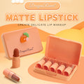 Dragon Ranee Carrot Mini Lipstick 5-Piece Set – Long-Lasting Waterproof Velvet Matte Nude Lipstick Collection for Women