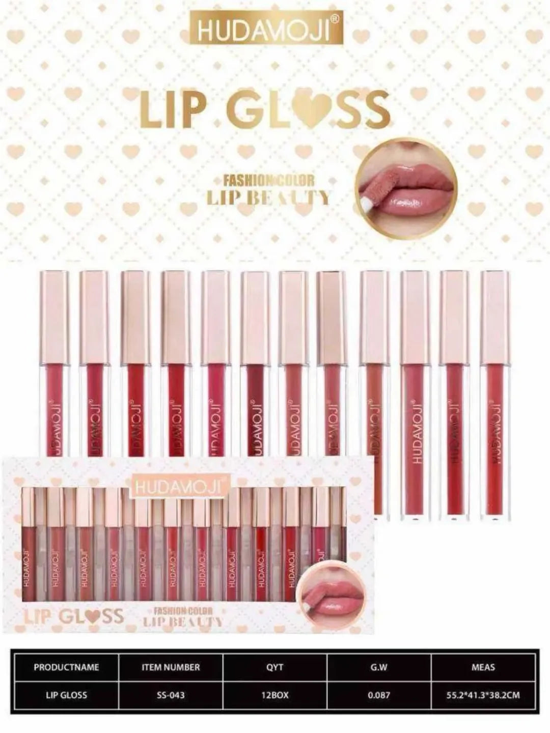 HUDAMOJI 12 Pcs Matte Waterproof Lip Gloss Set