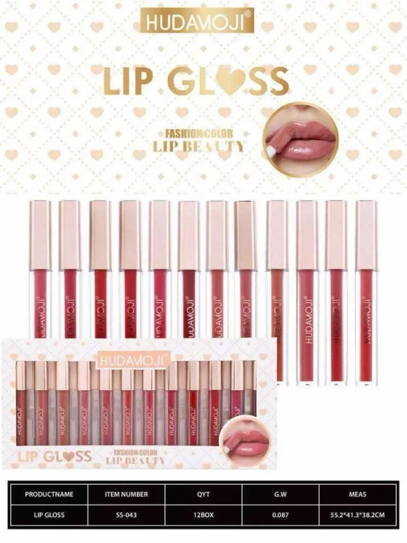 HUDAMOJI 12 Pcs Matte Waterproof Lip Gloss Set