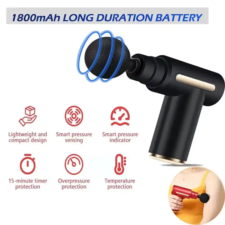 4-in-1 Portable Muscle Massage Gun – Deep Tissue Pain Relief