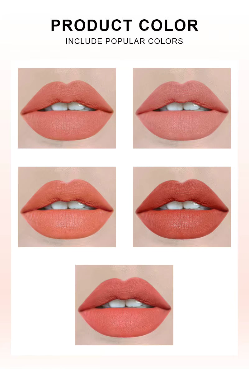 Dragon Ranee Carrot Mini Lipstick 5-Piece Set – Long-Lasting Waterproof Velvet Matte Nude Lipstick Collection for Women