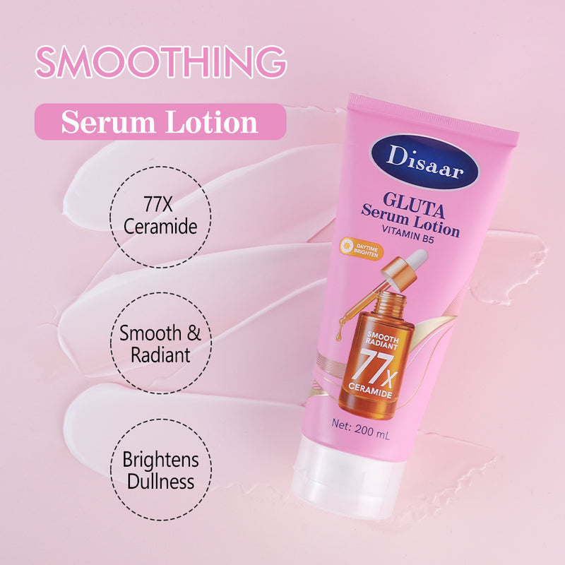 Disaar Gluta Serum Body Lotion 200ml with Vitamin B5, Glutathione & 77X Ceramide – Deep Moisturizing, Skin Barrier Care & Radiant Skin