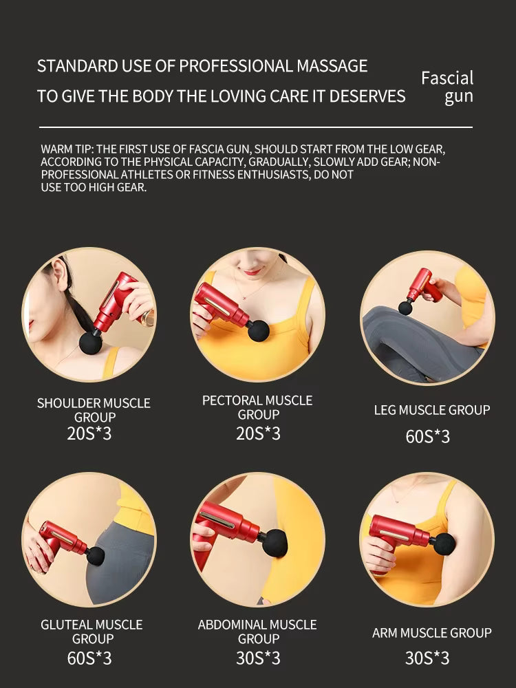 4-in-1 Portable Muscle Massage Gun – Deep Tissue Pain Relief