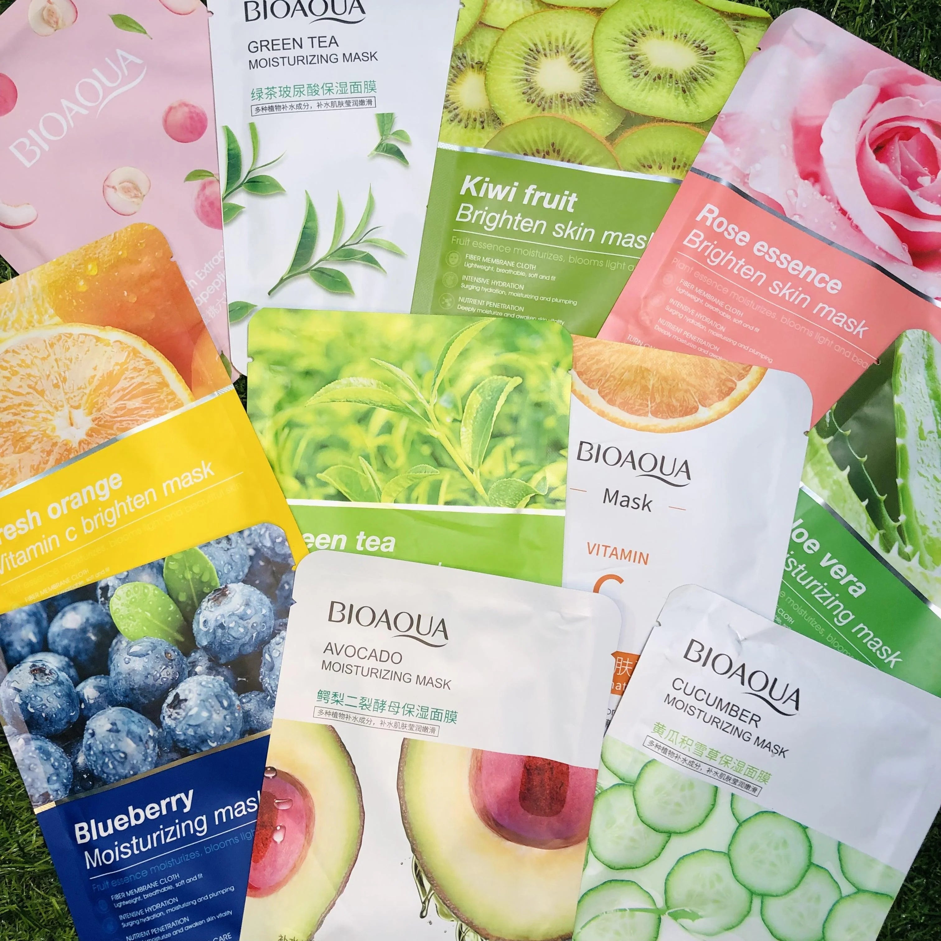 BIOAQUA & SADOER Ultimate Skincare Deal Pack – 10 Sheet Masks, Nose Strips & Ice Roller