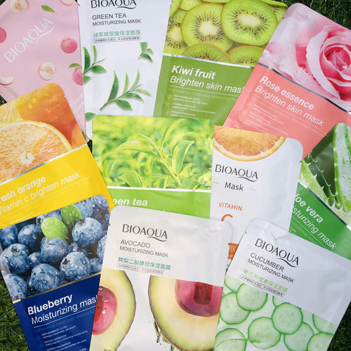 BIOAQUA & SADOER Ultimate Skincare Deal Pack – 10 Sheet Masks, Nose Strips & Ice Roller