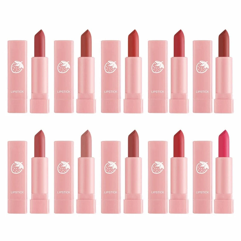 Dragon Ranee 10 Pcs Mini Matte Lipstick Set | 10 Shades Lip Color | Velvet Matte Finish Makeup Set for Women