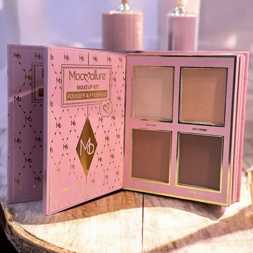 Mocallure 4-in-1 Makeup Palette Book – Eyeshadow, Blush, Highlighter & Eyebrow Kit