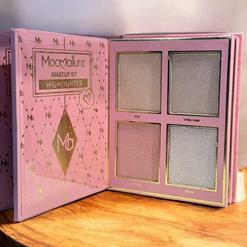Mocallure 4-in-1 Makeup Palette Book – Eyeshadow, Blush, Highlighter & Eyebrow Kit