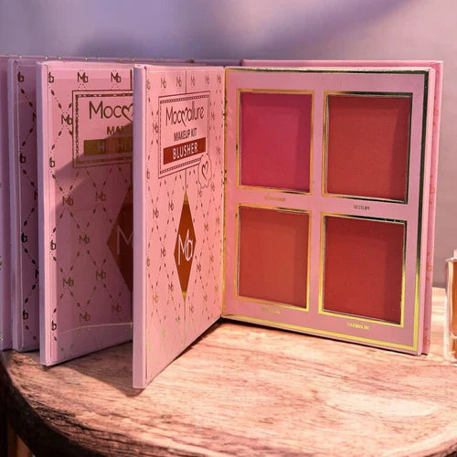 Mocallure 4-in-1 Makeup Palette Book – Eyeshadow, Blush, Highlighter & Eyebrow Kit