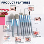 8-Piece Mini Travel Makeup Brush Set
