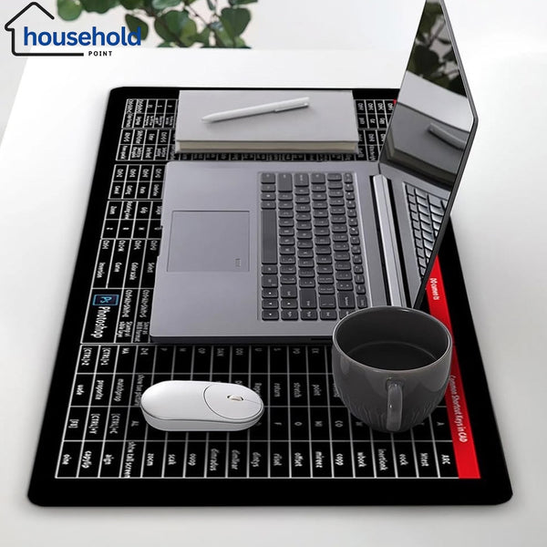 Keyboard Shortcut Extended Desk Mat – Large Gaming & Office Mouse Pad