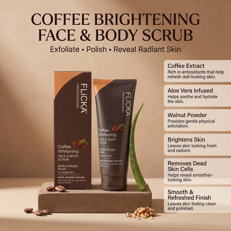 Flicka Coffee Brightening Face & Body Scrub