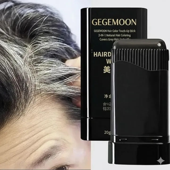 GEGEMOON Hair Dye Stick – Instant Grey Hair Root Touch Up & Temporary Hair Color Stick | Black & Dark Brown
