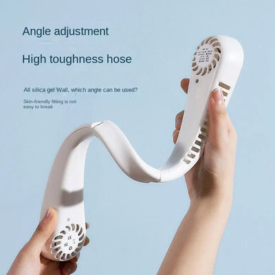Portable Neck Fan Rechargeable Bladeless Hands Free Air Cooler – 3 Speed Mini Cooling Fan for Summer Travel Outdoor Sports
