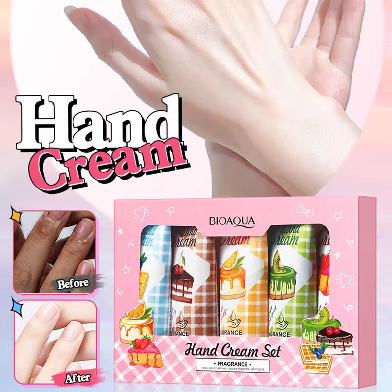 BIOAQUA 5pcs Fruit Cake Hand Cream Set - Moisturizing Gift