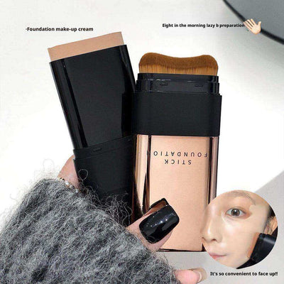 Kaka Show Waterproof Foundation Stick with Built-in Brush | Full Coverage Long Lasting Korean Makeup Foundation & Concealer | Made in Korea