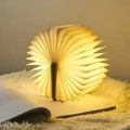 Foldable LED Book Lamp – USB Rechargeable Wooden Reading Desk & Bedside Night Light