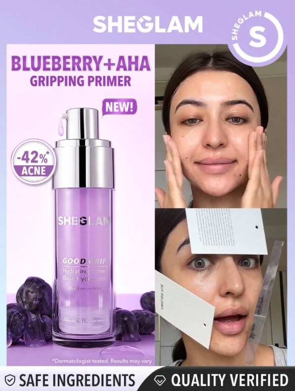 SHEGLAM - Good Grip Hydrating Primer-Blueberry+AHA - Mauve Purple