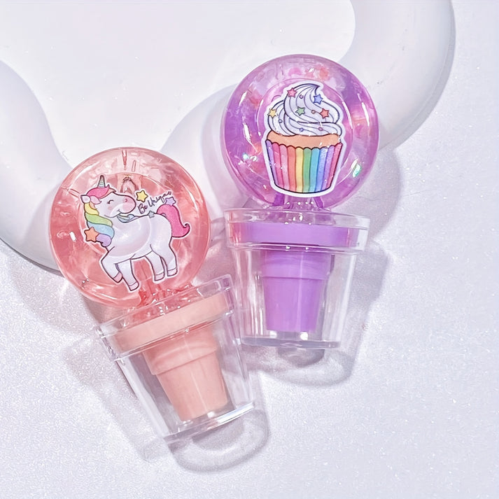 HUDAMOJI Cartoon Fruity Lip Gloss Set for Kids – Cute Moisturizing Balm
