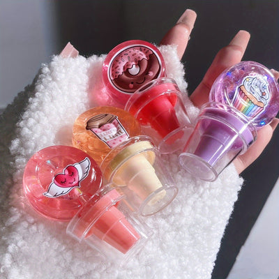 HUDAMOJI Cartoon Fruity Lip Gloss Set for Kids – Cute Moisturizing Balm