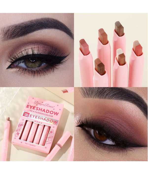 Dragon Ranee Eyeshadow Stick 2 In 1 Double Color Gradient Velvet Shadow Stick Eye Makeup Waterproof Lasting Shimmer Metallic Eyeshadow Makeup