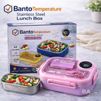 Smart Temperature Display Stainless Steel Lunch Box 800ml Leakproof Bento Box for School Office Travel & Kids Meals