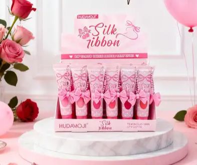 Hudamoji Silk Ribbon Jelly Lip Gloss Set 6pcs – Hydrating & Plumping