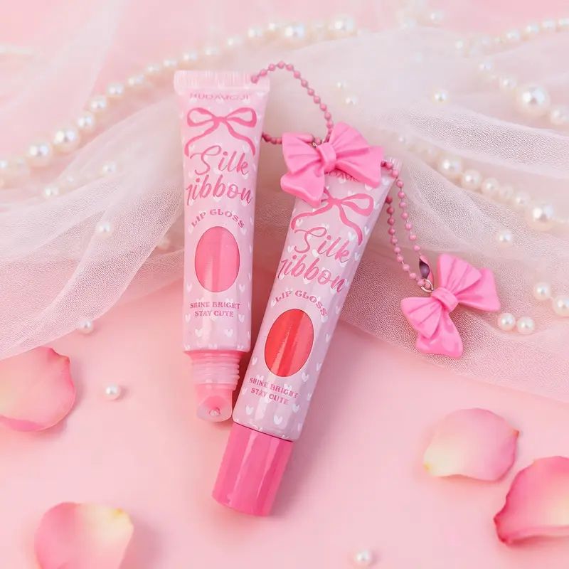 Hudamoji Silk Ribbon Jelly Lip Gloss Set 6pcs – Hydrating & Plumping