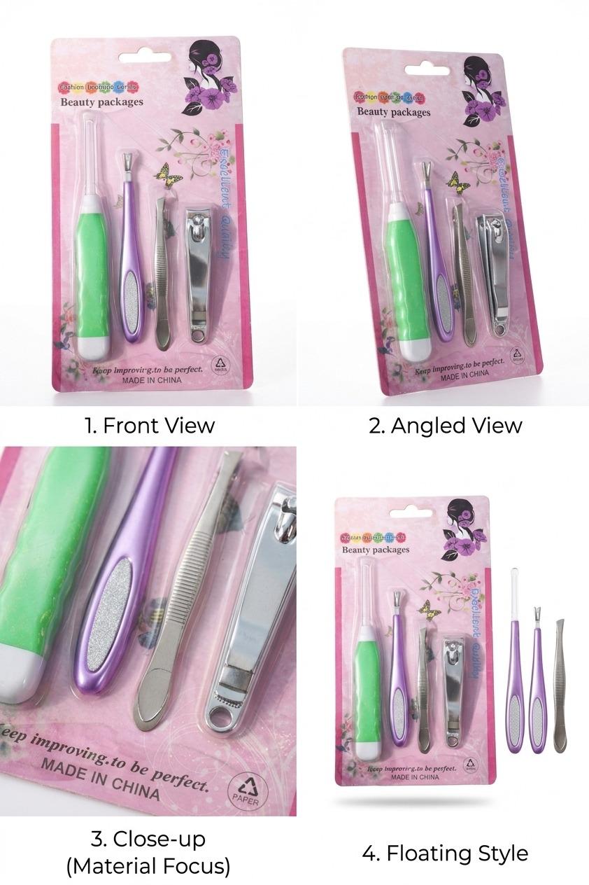 Professional 4-Piece Stainless Steel Manicure Set – Nail Care Kit