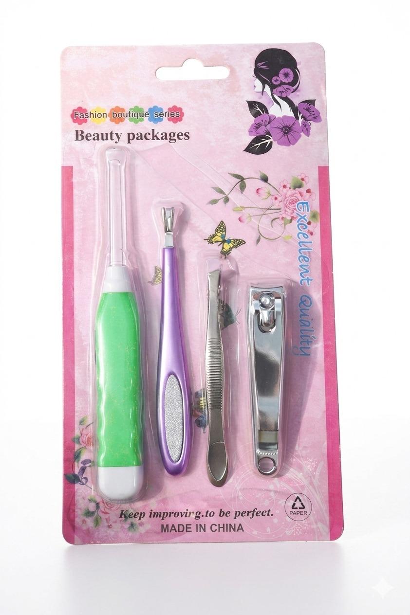 Professional 4-Piece Stainless Steel Manicure Set – Nail Care Kit