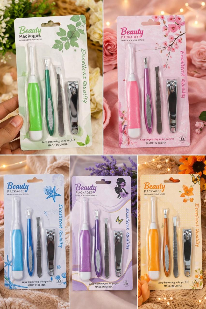 Professional 4-Piece Stainless Steel Manicure Set – Nail Care Kit