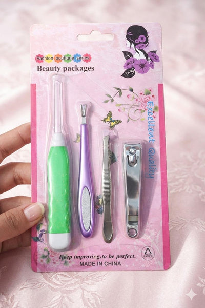 Professional 4-Piece Stainless Steel Manicure Set – Nail Care Kit