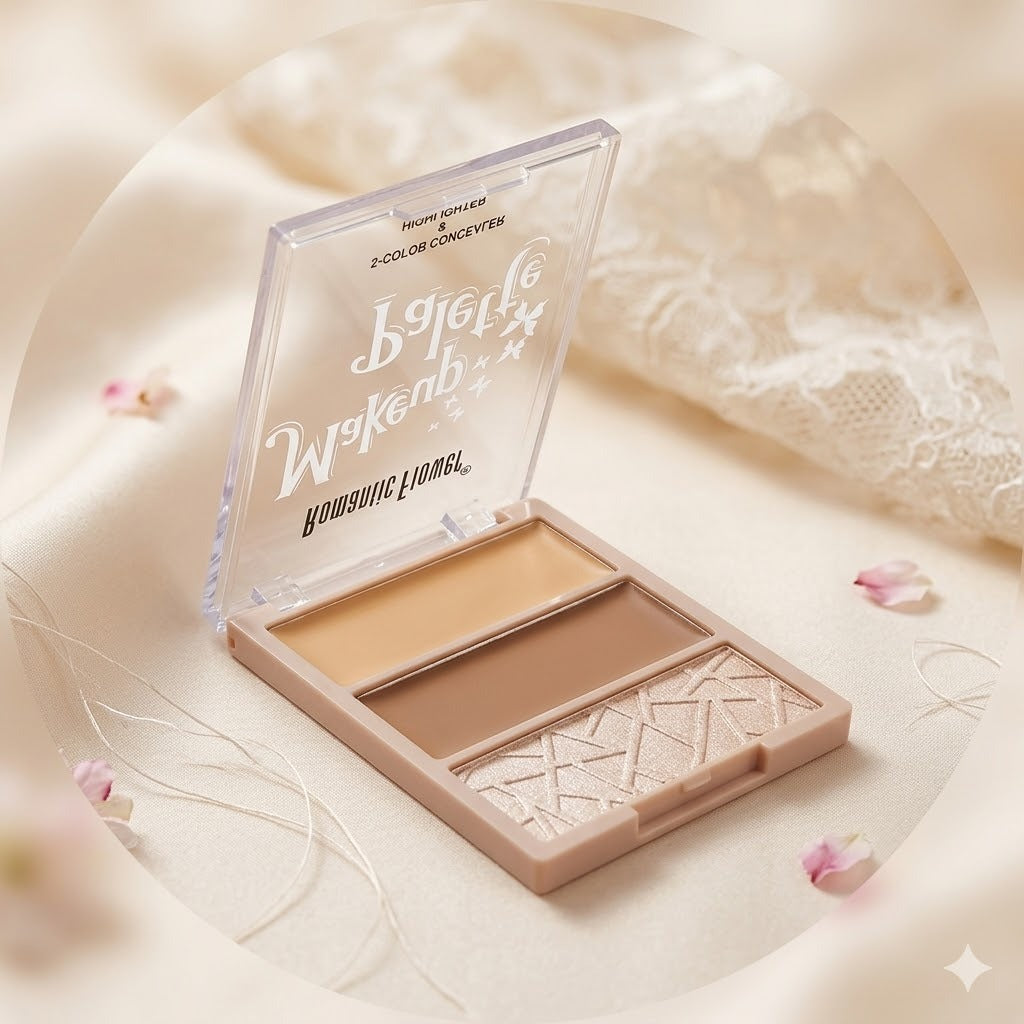 Romantic Flower 2-Color Concealer & Highlighter Makeup Palette