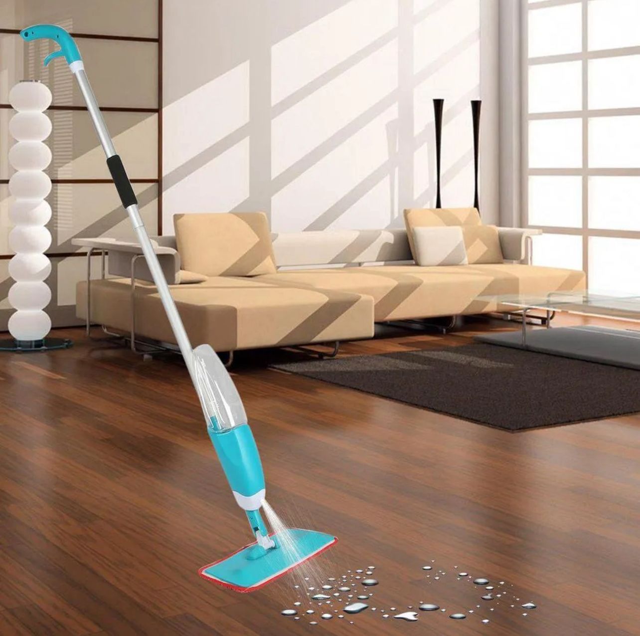 Premium Spray Mop Floor Cleaner with Refillable Water Tank & Washable Microfiber Pads – 360° Wet & Dry Microfiber Flat Mop for Hardwood, Tile, Laminate, Marble & Home Floor Cleaning