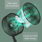 Portable Rechargeable Standing Fan – 6.5 Inch Quiet Oscillating Foldable USB Desk & Pedestal Cooling Fan with Adjustable Height, 3 Speeds & Phone Holder for Home Office, Bedroom & Travel Use