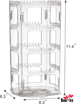 360° Rotating Acrylic Jewelry Organizer – 4-Tier Display Stand