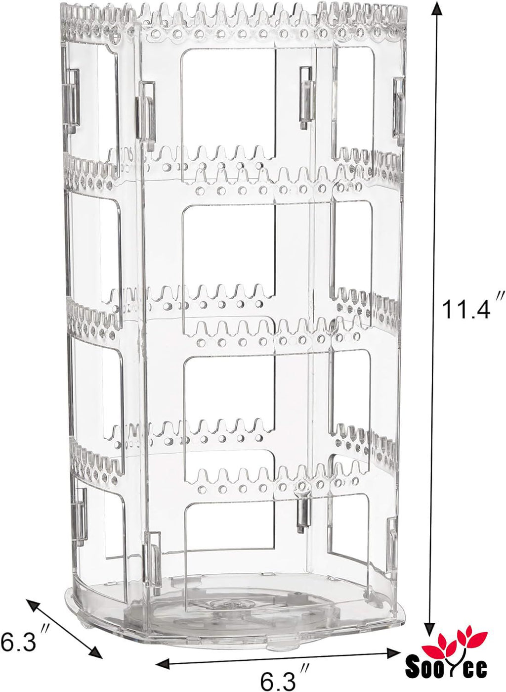 360° Rotating Acrylic Jewelry Organizer – 4-Tier Display Stand