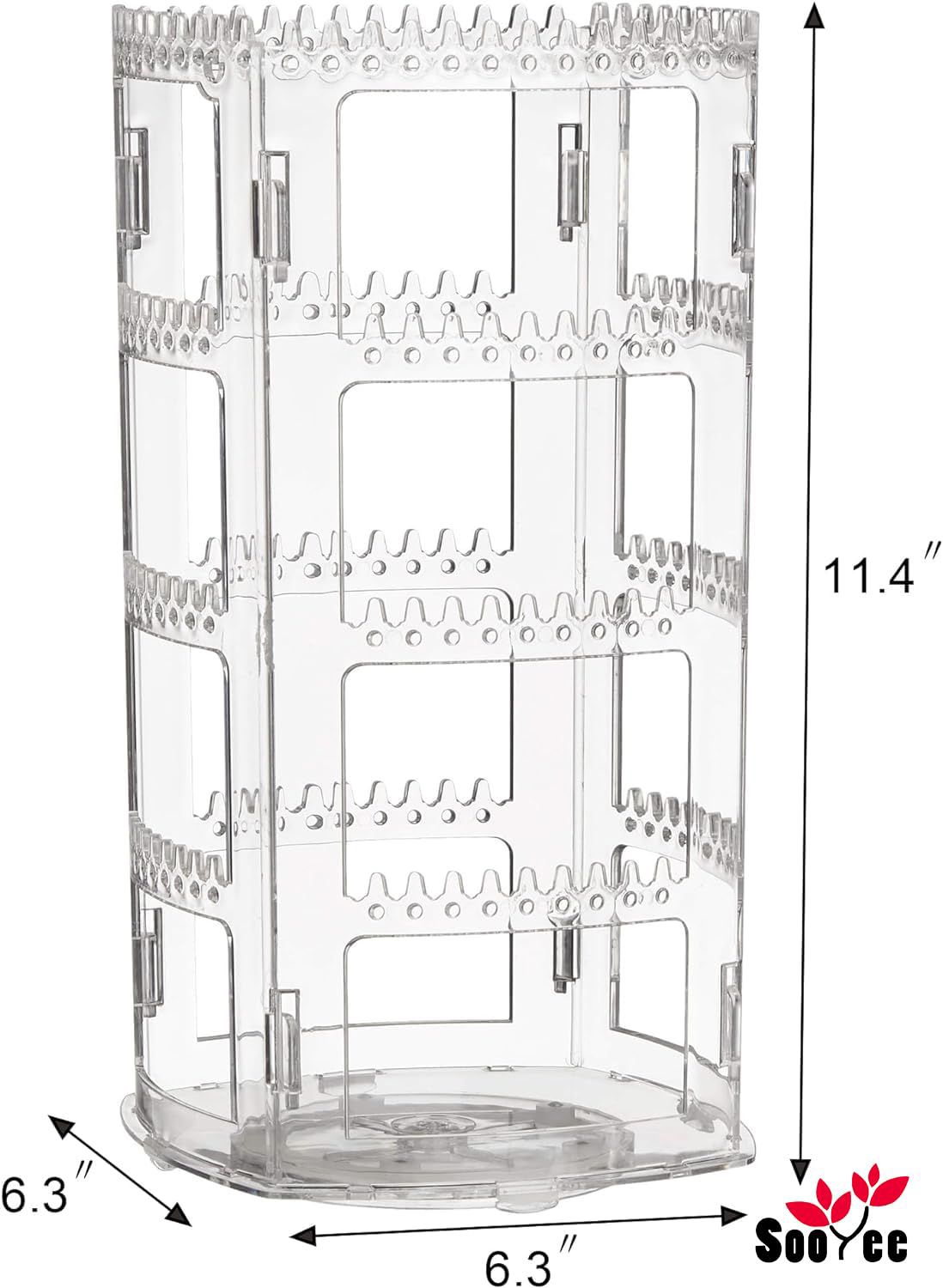360° Rotating Acrylic Jewelry Organizer – 4-Tier Display Stand