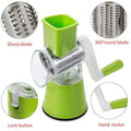 3-in-1 Manual Rotary Drum Grater Vegetable Slicer & Cheese Shredder for Kitchen with Stainless Steel Blades