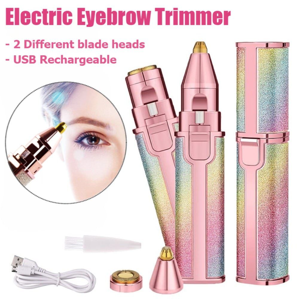2-in-1 Rechargeable Eyebrow Trimmer & Facial Hair Remover for Women