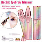 2-in-1 Rechargeable Eyebrow Trimmer & Facial Hair Remover for Women