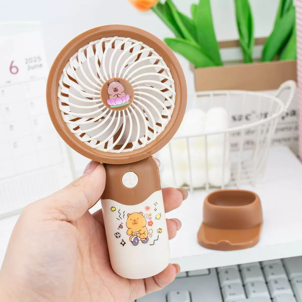 Portable Mini USB Rechargeable Handheld Fan for Kids – Cute Cartoon Cooling Fan for Travel, Office, Home & Summer Outdoor Use