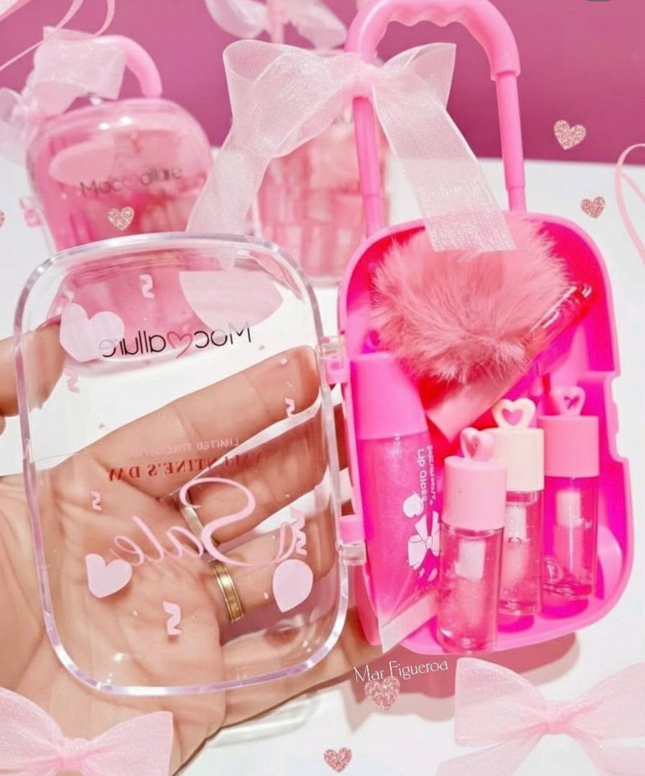 Mocoallure Lip Gloss Set & Lip Care Kit for Soft Pink Lips