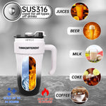 24oz Leakproof Insulated Stainless Steel Tumbler with Handle & Straw – Travel Coffee Mug for Hot & Cold Drinks