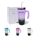 24oz Leakproof Insulated Stainless Steel Tumbler with Handle & Straw – Travel Coffee Mug for Hot & Cold Drinks